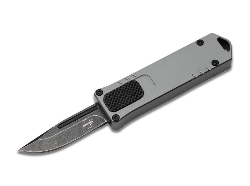 Boker Knives Boker Plus 06EX268 USB 2.0 Auto OTF Black Stonewash Blade with Gray Aluminum Handles