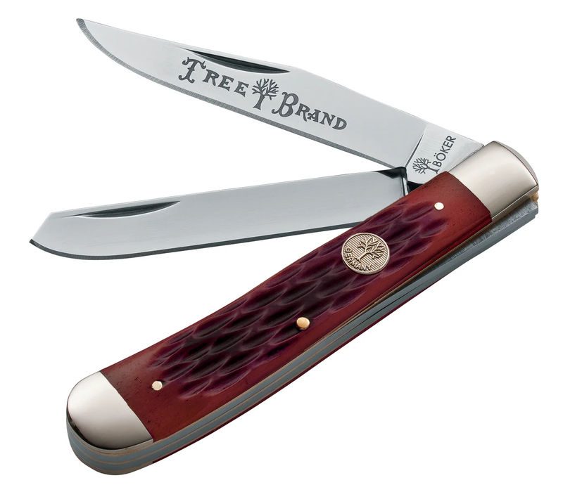Boker Knives 110747 Traditional Trapper SlipJoint Knife with Red Jigged Bone