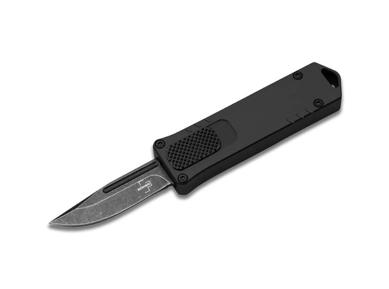 Boker Knives Boker Plus 06EX266 USB 2.0 Auto OTF Black Stonewashed Blade with Black Stonewash Aluminum Handles
