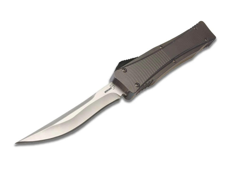 Boker Knives Boker Plus 06EX246 Eagle Mini Auto OTF Satin D2 Blade with Black Coated Titanium Handles