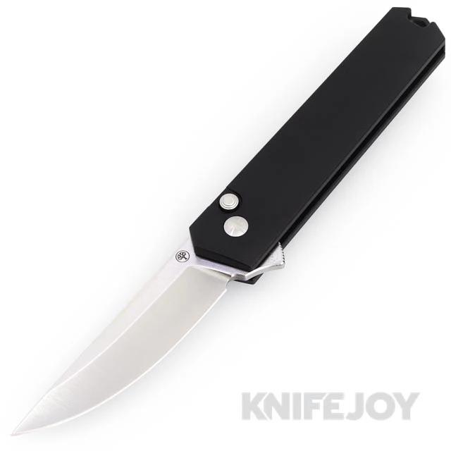 Boker Knives Boker BOK110073 Kwaiken Compact Button Lock Flipper Satin Blade with Black Aluminum Handles