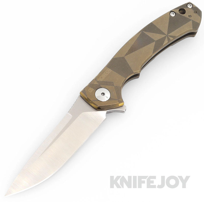 Zero Tolerance Knives ZT 0450 S35VN Blade with BoatRight Bladeworks Engraved Fractal Bronze Titanium Handles