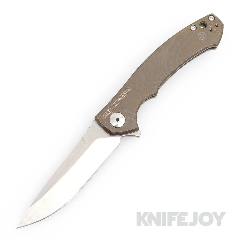Zero Tolerance Knives ZT 0450 S35VN Blade with BoatRight Bladeworks Engraved Bronze TOPO Map Titanium Handles
