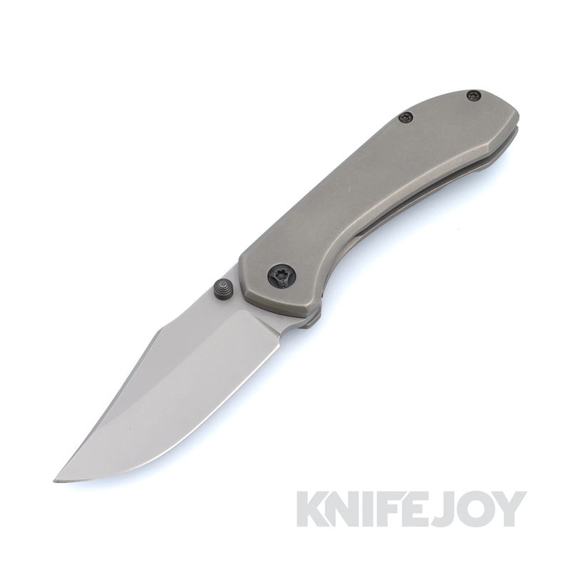 Boatright Bladeworks Custom Esker-F Stonewash Magnacut Blade with Stonewash Titanium Handles / Titanium Spacer / Stainless Steel Hardware