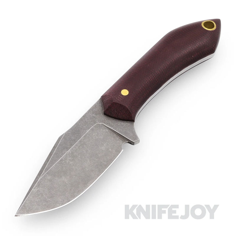Boatright Bladeworks Custom Esker-S Fixed Blade CTS-BD1 Steel with Red Canvas Micarta Handles