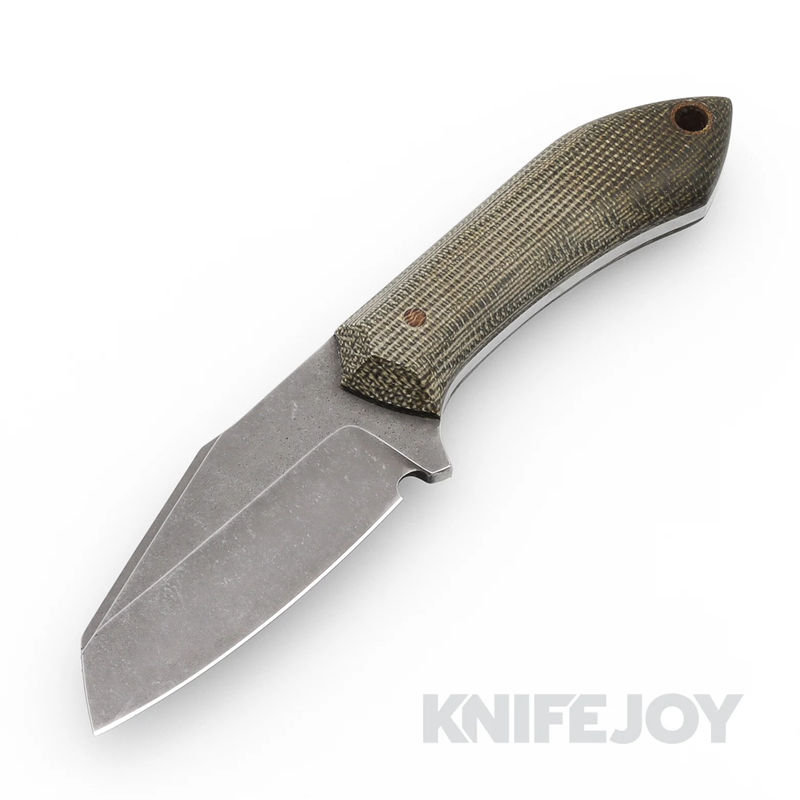 Boatright Bladeworks Custom Moraine-S Fixed Blade CTS-BD1 Steel with Green Canvas Micarta Handles