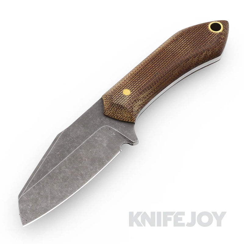 Boatright Bladeworks Custom Moraine-S Fixed Blade CTS-BD1 Steel with Brown Canvas Micarta Handles