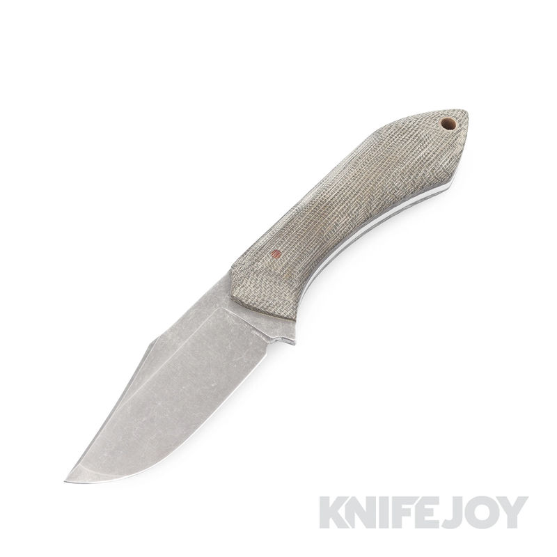 Boatright Bladeworks Custom Esker-M Acid Wash Nitro V Fixed Blade with OD Green Canvas Micarta Handles