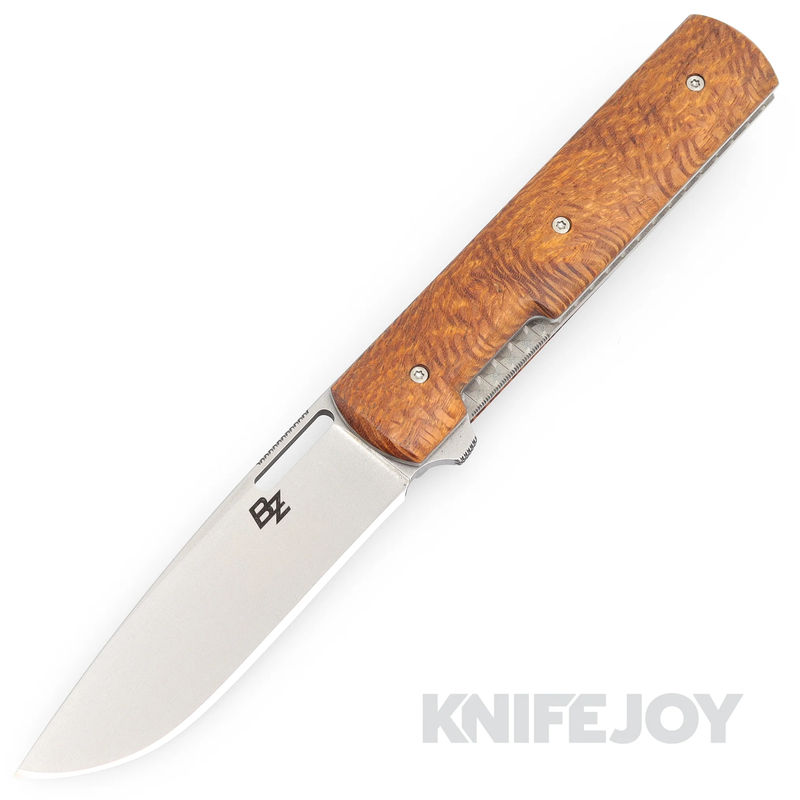 Brad Zinker Knives DZ 3Way Flipper Stonewashed CPM 154 Drop Point Blade with Palm Scales