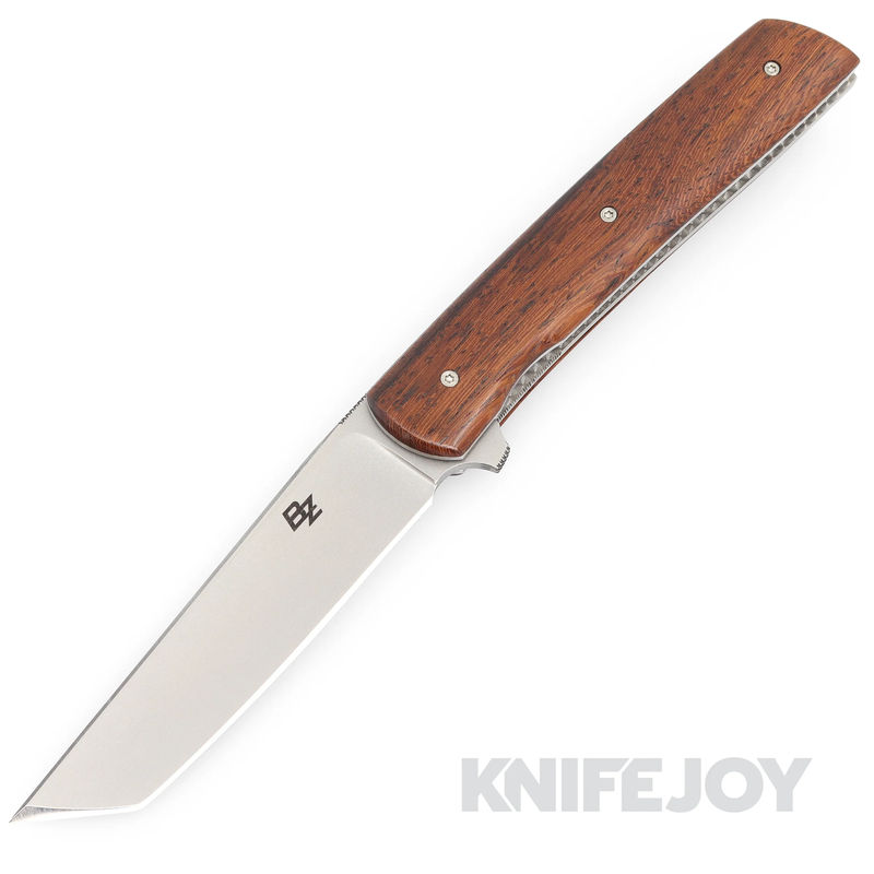 Brad Zinker Knives Urban Trapper Liner Lock Flipper Stonewashed CPM 154 Tanto Blade with Jamaican Dogwood Scales