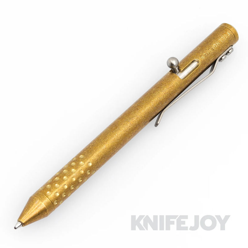 Fellhoelter TiBolt Full Size Engraved Standard Dots Brass Pen