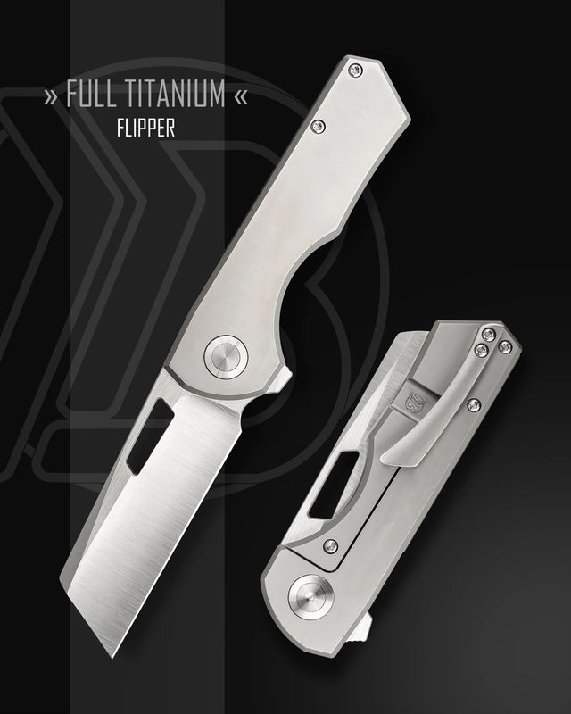 Brian Brown Knives Yeager-M Flipper KnifeJoy Exclusive Full Titanium Knife