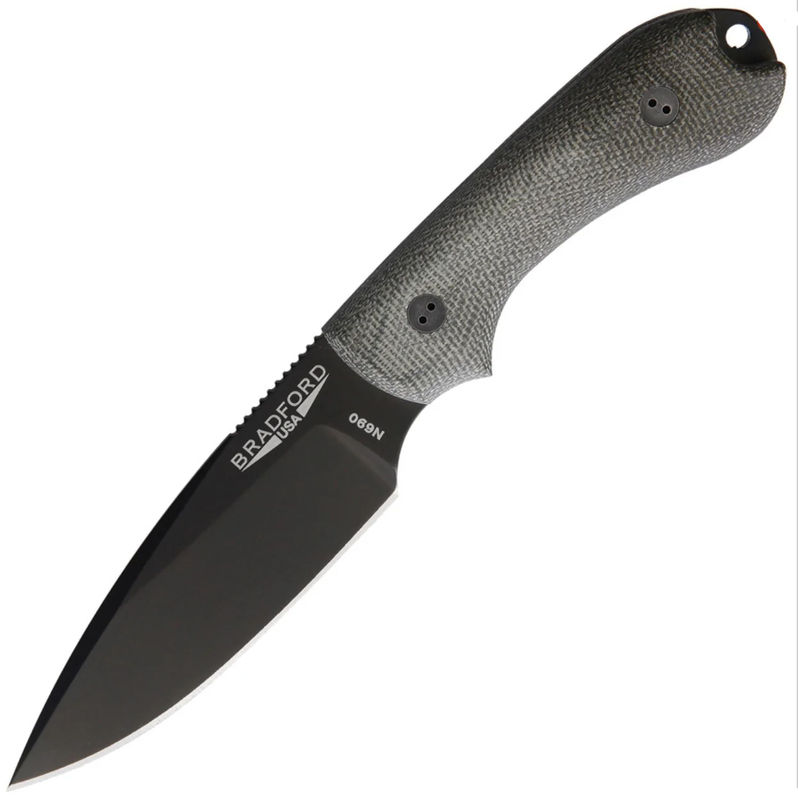Bradford Knives BRAD3FE102B Guardian 3 OD Green Linen Micarta Bohler with DLC N690 Blade