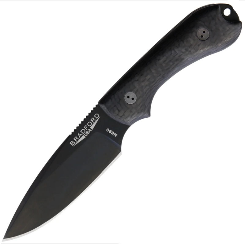 Bradford Knives BRAD3FE116B Guardian 3 DLC 3D Carbon Fiber Fixed Blade