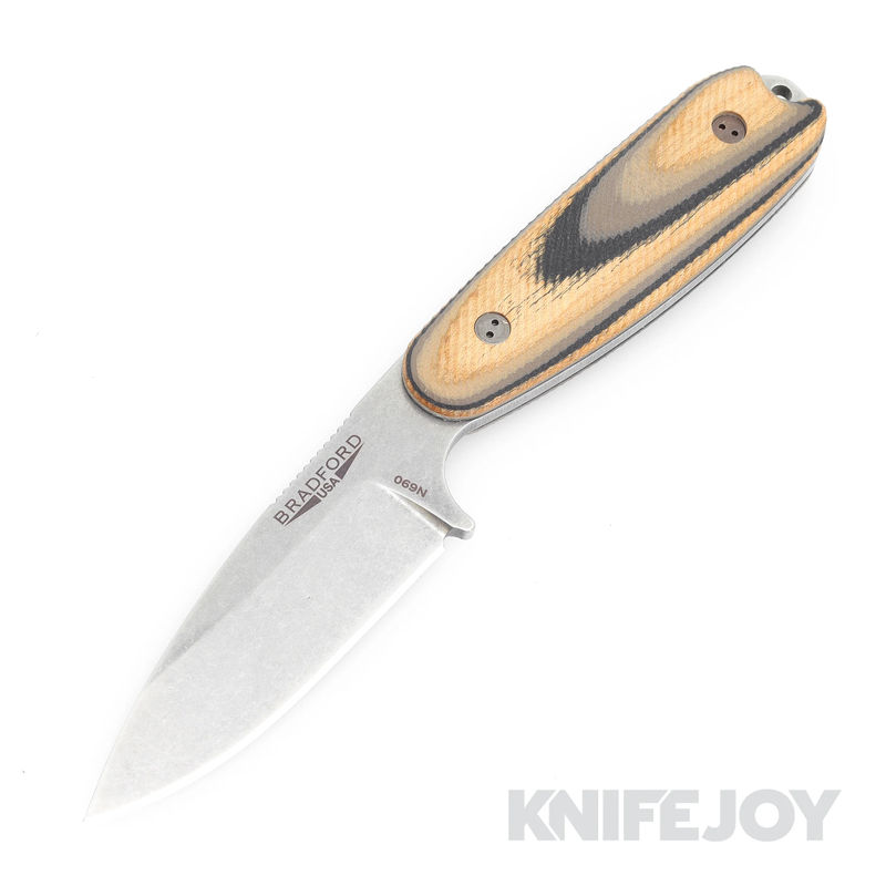 Bradford Knives BRAD35S115 Guardian3.5 Tumbled Sabre Grind Blade with 3D G-Wood Handle