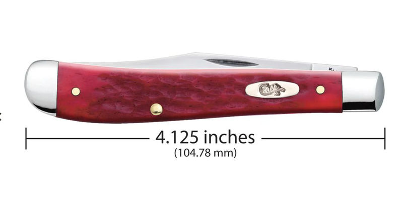 Case Dark Red Bone Standard Jig Chrome Vanadium Slimline Trapper  (06982)