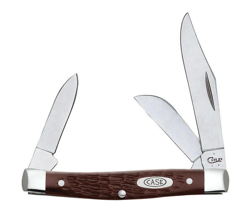 Case Brown Synthetic Medium Stockman Sloped Bolster Pocket Knife (00106)