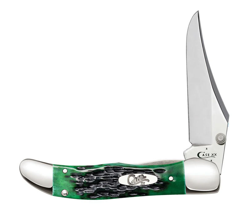 Case Kickstart® Pocket Worn® Bermuda Green Bone Peach Seed Jig Mid-Folding Hunter Bermuda Green  (09782)