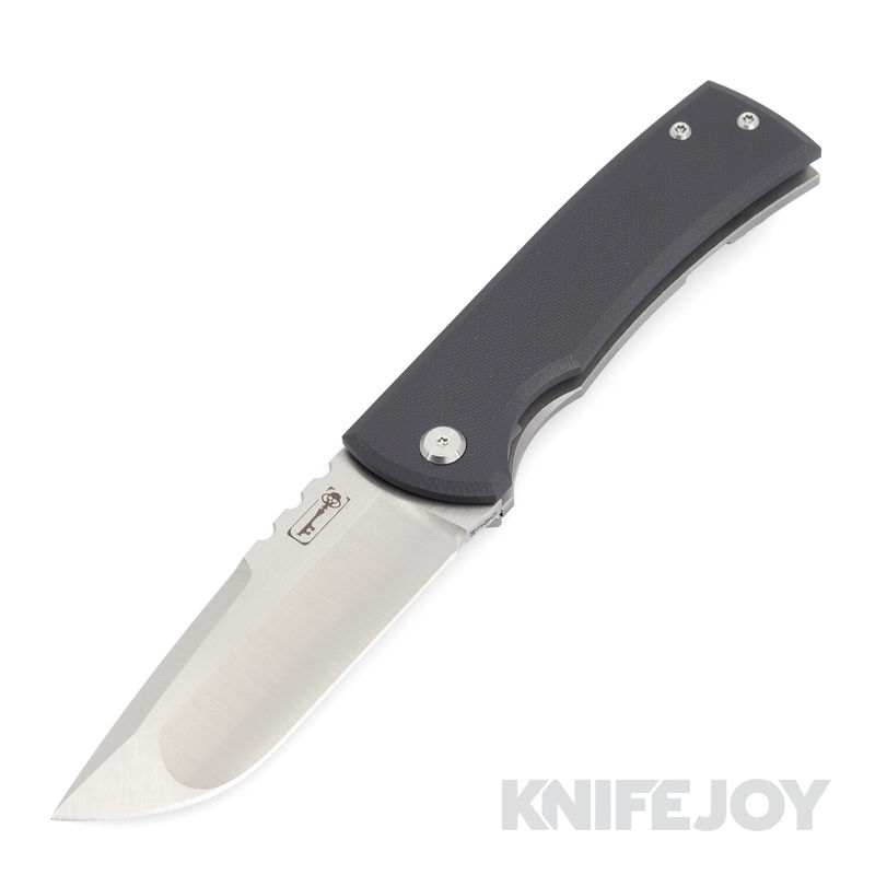 Chaves Knives Redencion 229 Framelock/ Lee Williams Kickstop Drop Point Blade with Black G10 Show Side/ Stonewashed Titanium Handles