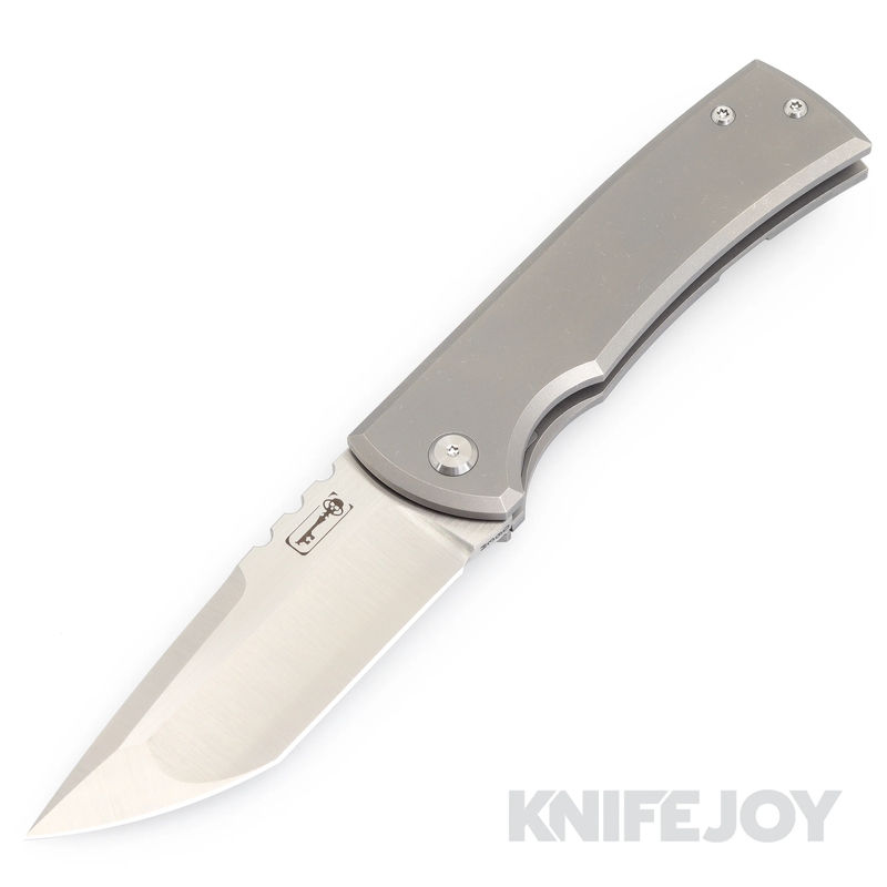 Chaves Knives Redencion 229 Framelock/ Lee Williams Kickstop Tanto Blade with Full Stonewashed Titanium Handles