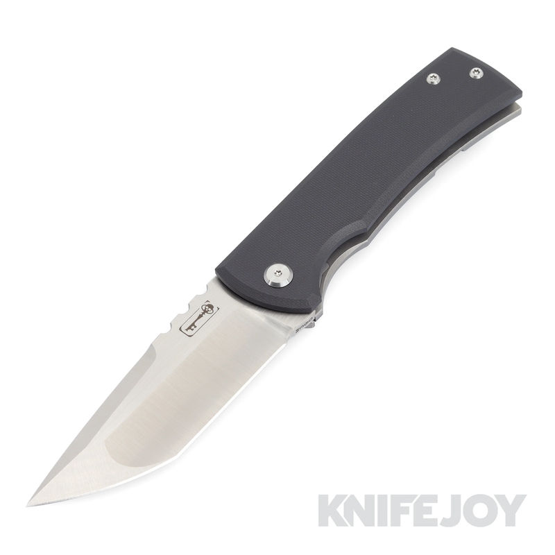 Chaves Knives Redencion 229 Framelock/ Lee Williams Kickstop Tanto Blade with Black G10 Show Side/ Stonewashed Titanium Handles