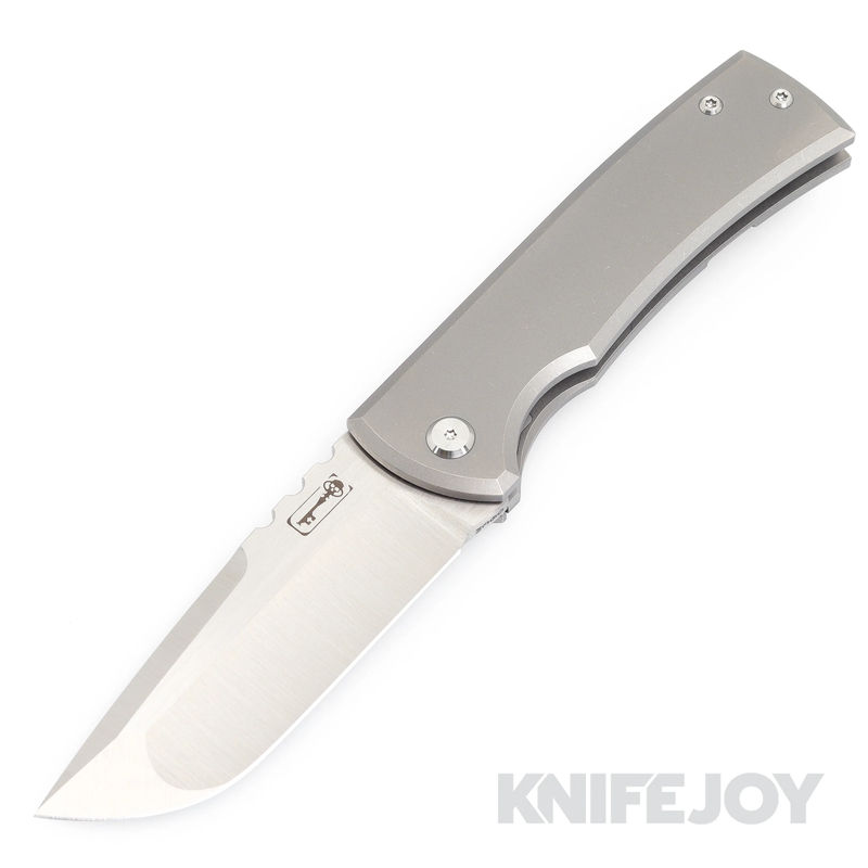 Chaves Knives Redencion 229 Framelock/ Lee Williams Kickstop Drop Point Blade with Full Stonewashed Titanium Handles