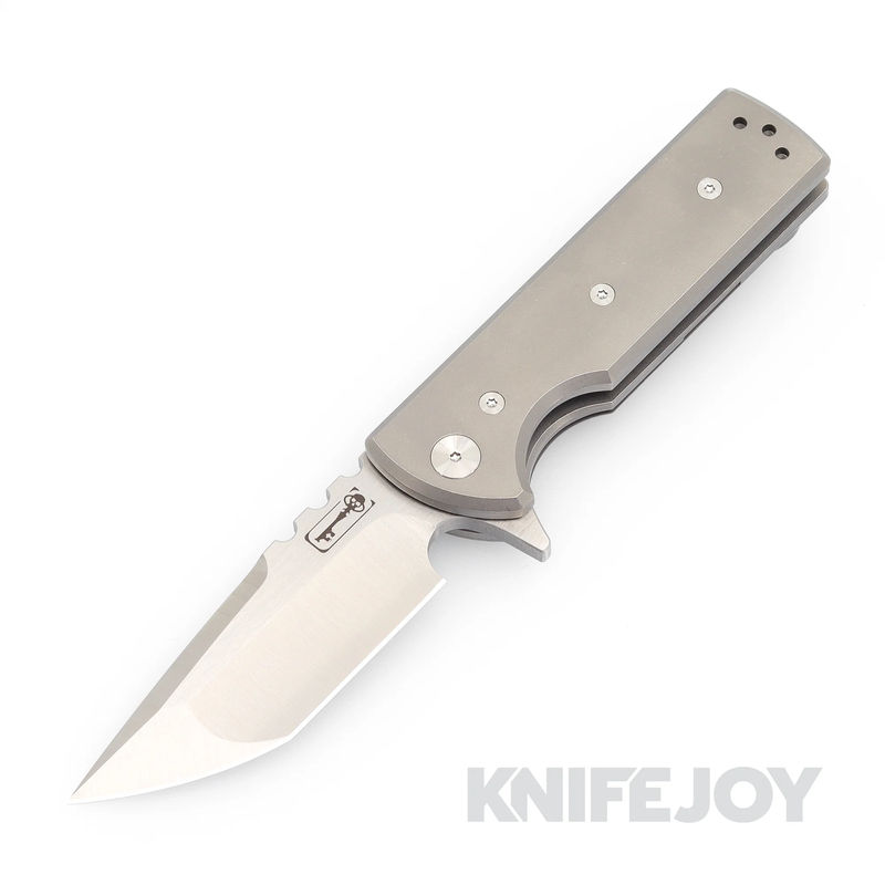 Chaves Knives T.A.K. Belt Finish Tanto Blade with Stonewash Titanium Handles