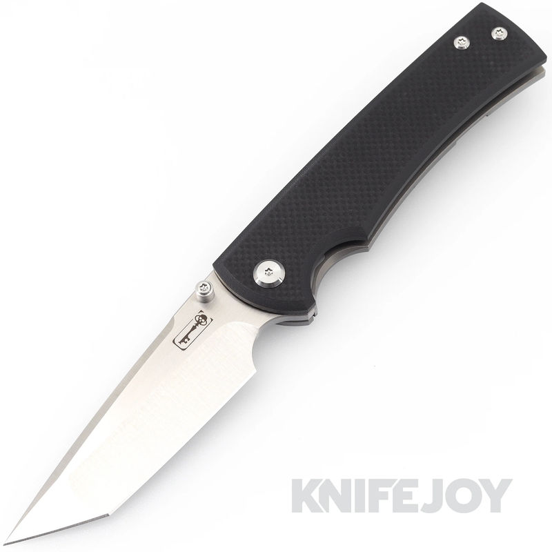 Chaves Knives Liberation 229 Belt Finish Tanto Blade with Black G10 Show Side/ Titanium Handles