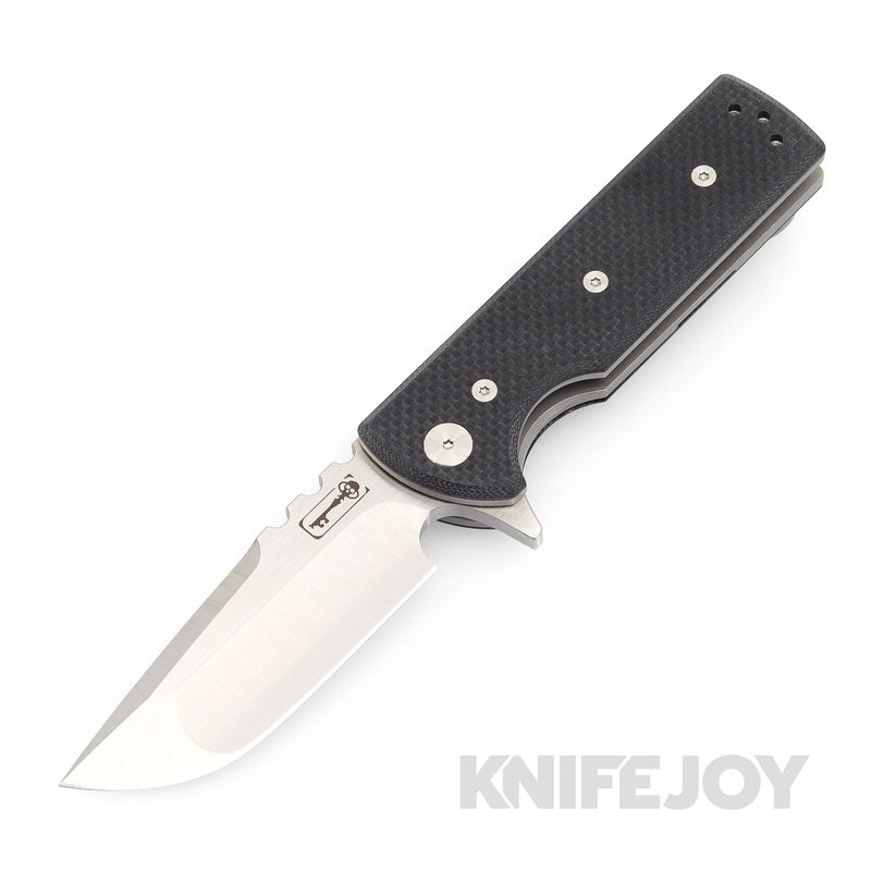 Chaves Knives T.A.K. Belt Finish Drop Point Blade with Black G10 Handles