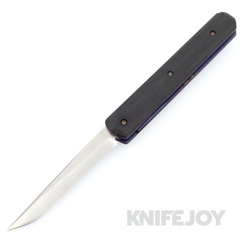 Chuck Gedraitis Custom Knives Kwaiken, CTS-XHP Blade, Black Richlite Scales, TI Liner, Carbon Fiber / Copper Spacer, Zirconium Clip, Heat-Treated Screws