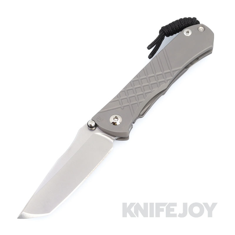 Chris Reeve Knives Umnumzaan Tanto Magnacut Blade with Glass Blasted Plain Titanium Handles
