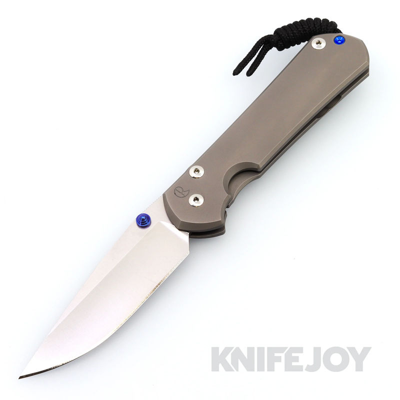 Chris Reeve Knives Large Sebenza 31 Drop Point Magnacut Blade with Plain Glass Blasted Titanium Handles