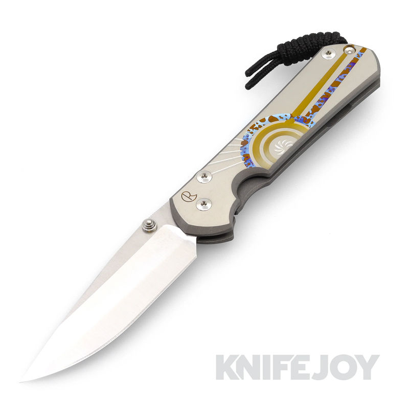 Chris Reeve Knives Large Sebenza 31 Drop Point Magnacut Blade with Unique Graphic/ Titanium Handles