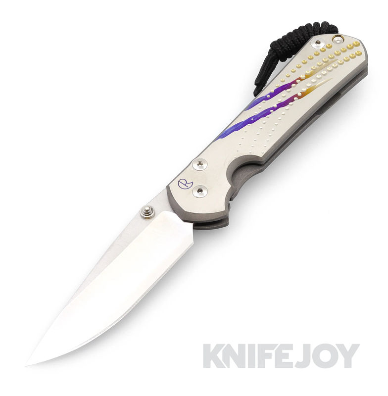 Chris Reeve Knives Large Sebenza 31 Drop Point Magnacut Blade with Unique Graphic/ Titanium Handles