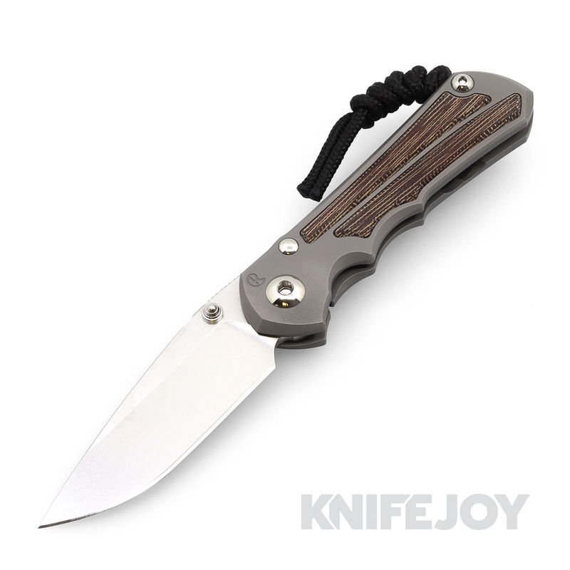 Chris Reeve Knives Small Inkosi Plain Drop Point Magnacut Blade with Glass Blasted Natural Canvas Micarta Titanium Handles