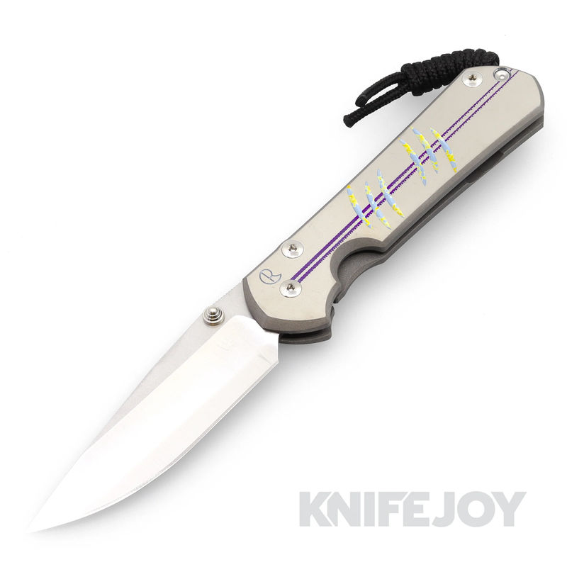 Chris Reeve Knives Large Sebenza 31 Drop Point Magnacut Blade with Unique Graphic/ Titanium Handles