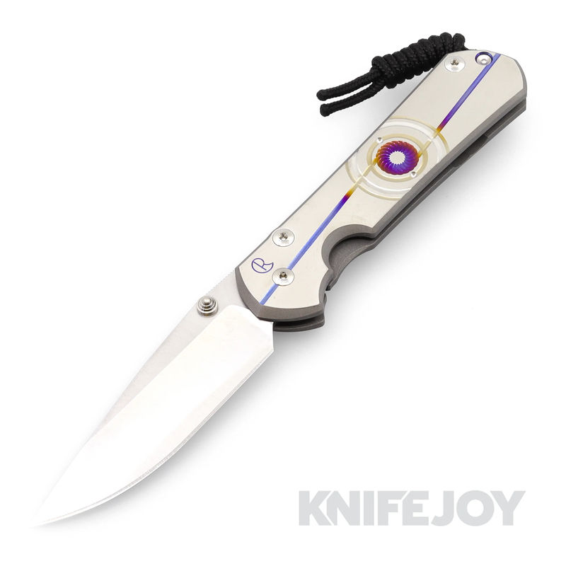 Chris Reeve Knives Large Sebenza 31 Drop Point Magnacut Blade with Unique Graphic/ Titanium Handles