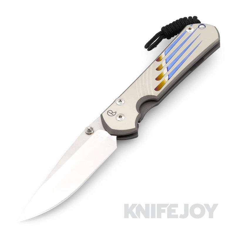 Chris Reeve Knives Large Sebenza 31 Drop Point Magnacut Blade with Unique Graphic/ Titanium Handles