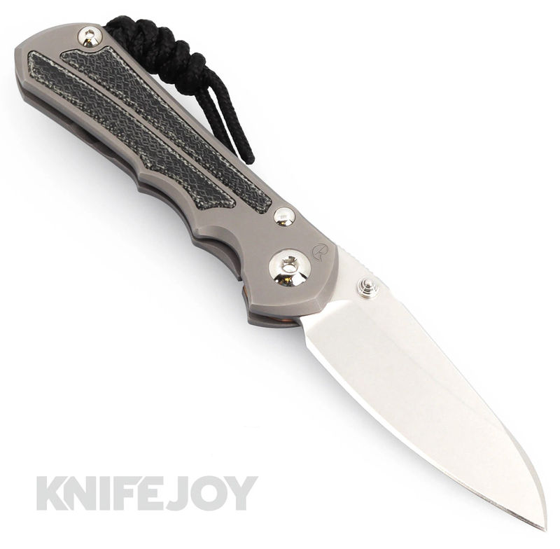 Chris Reeve Knives Small Inkosi Left Handed Plain Insingo Magnacut Blade with Black Canvas Micarta Inlay Glass Blasted Titanium Handles