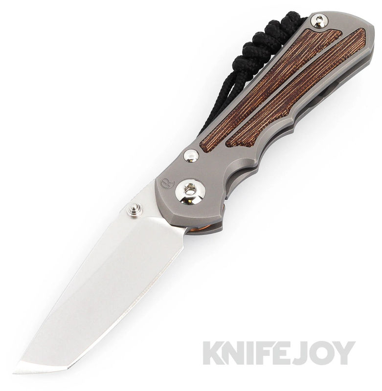 Chris Reeve Knives Small Inkosi Plain Tanto Magnacut Blade with Natural Canvas Micarta Inlay Glass Blasted Titanium Handles