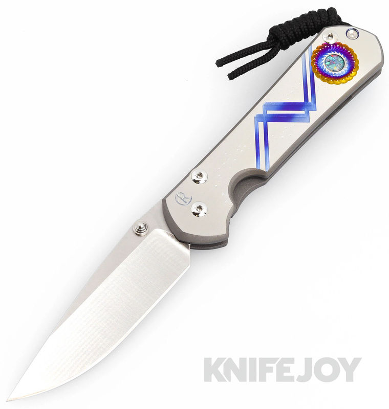 Chris Reeve Knives Large Sebenza 31 Drop Point Magnacut Blade with Unique Graphic Cabochon Handles/ Triple Mosaic Opal