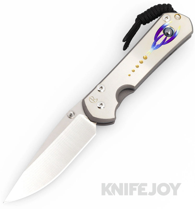 Chris Reeve Knives Large Sebenza 31 Drop Point Magnacut Blade with Unique Graphic Cabochon Handles/ Hematite