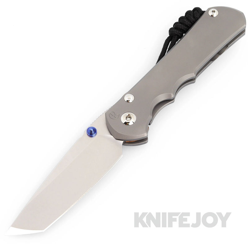 Chris Reeve Knives Large Inkosi Plain Tanto Magnacut Blade with Glass Blasted Titanium Handles
