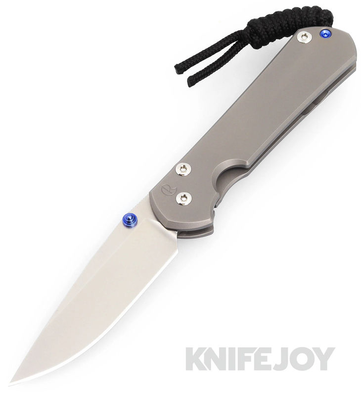Chris Reeve Knives Small Sebenza 31 Drop Point Magnacut Blade with Glass Blasted Titanium Handles