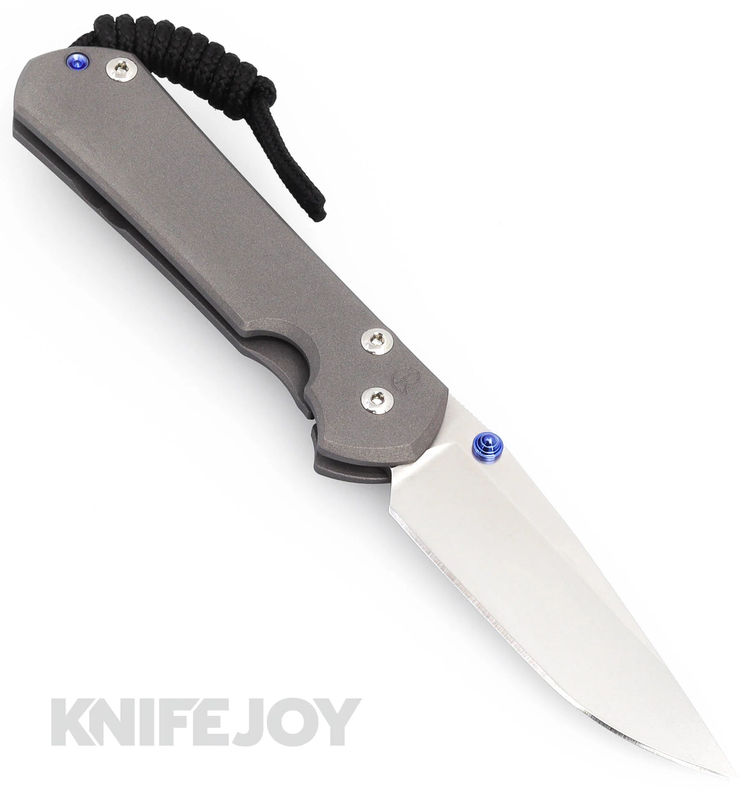 Chris Reeve Knives Small Sebenza 31 LEFT HAND Drop Point Magnacut Blade with Plain Titanium Handles