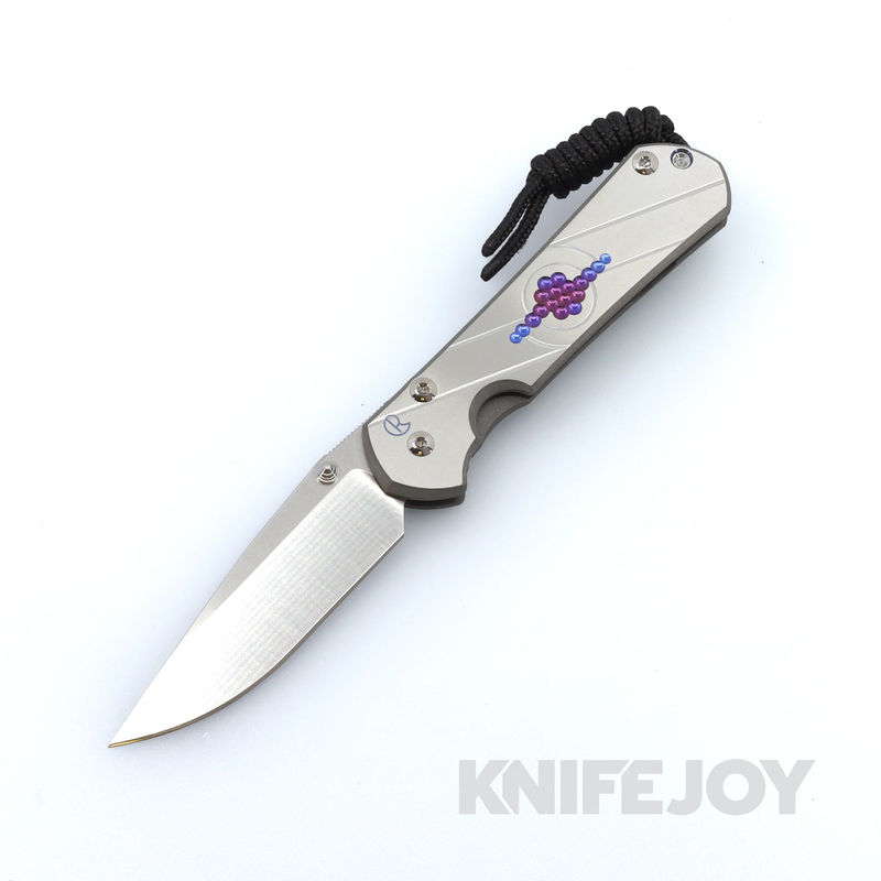 Chris Reeve Knives Small Sebenza 31 Drop Point Magnacut Blade with Unique Graphic Titanium Handles