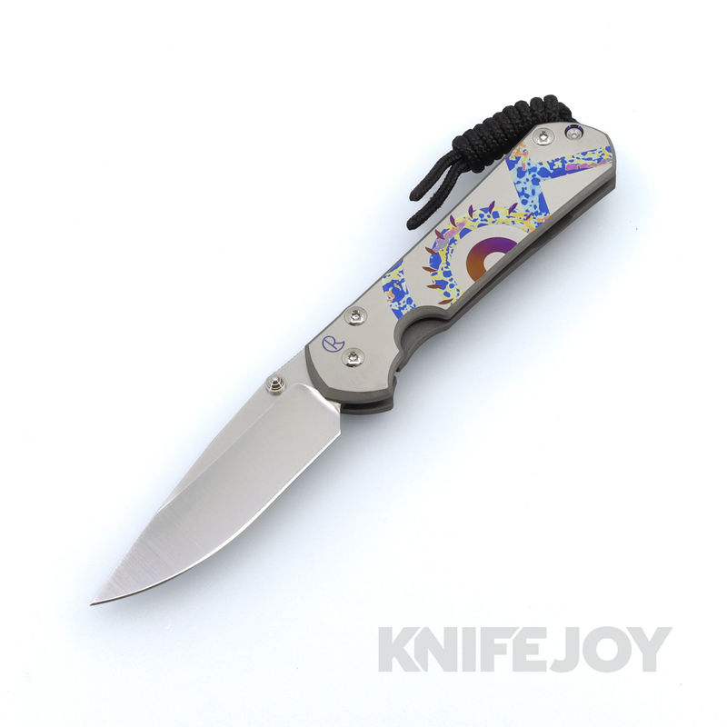 Chris Reeve Knives Small Sebenza 31 Drop Point Magnacut Blade with Unique Graphic Titanium Handles