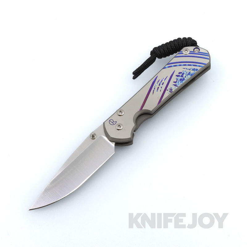 Chris Reeve Knives Small Sebenza 31 Drop Point Magnacut Blade with Unique Graphic Titanium Handles