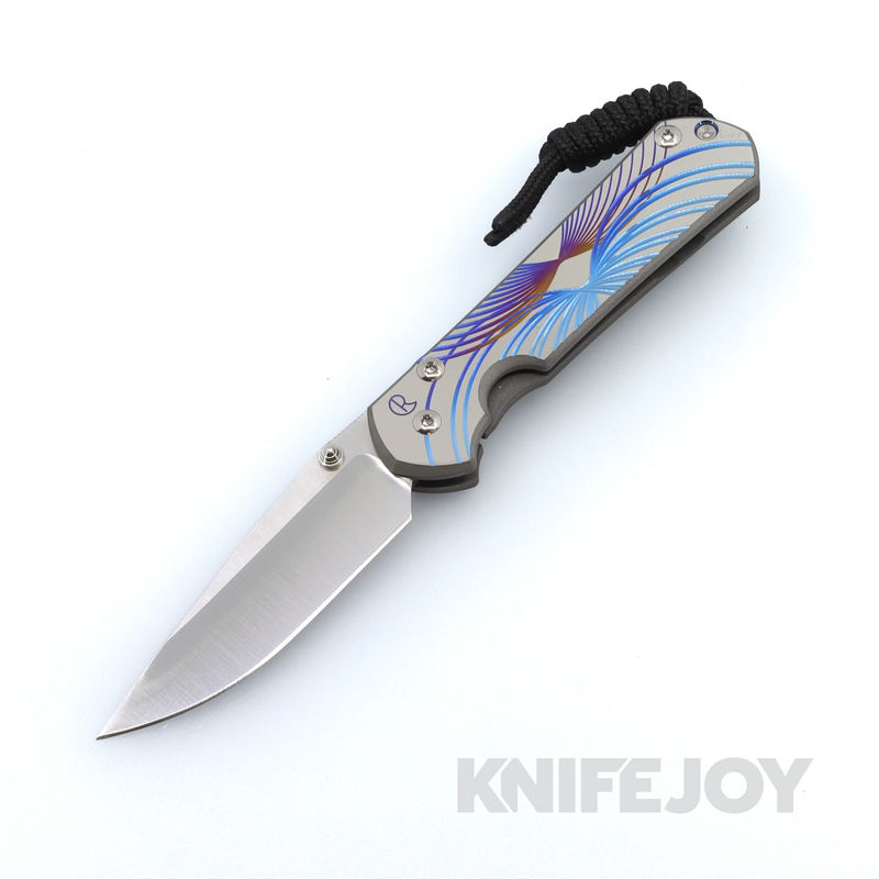 Chris Reeve Knives Small Sebenza 31 Drop Point Magnacut Blade with Unique Graphic Titanium Handles