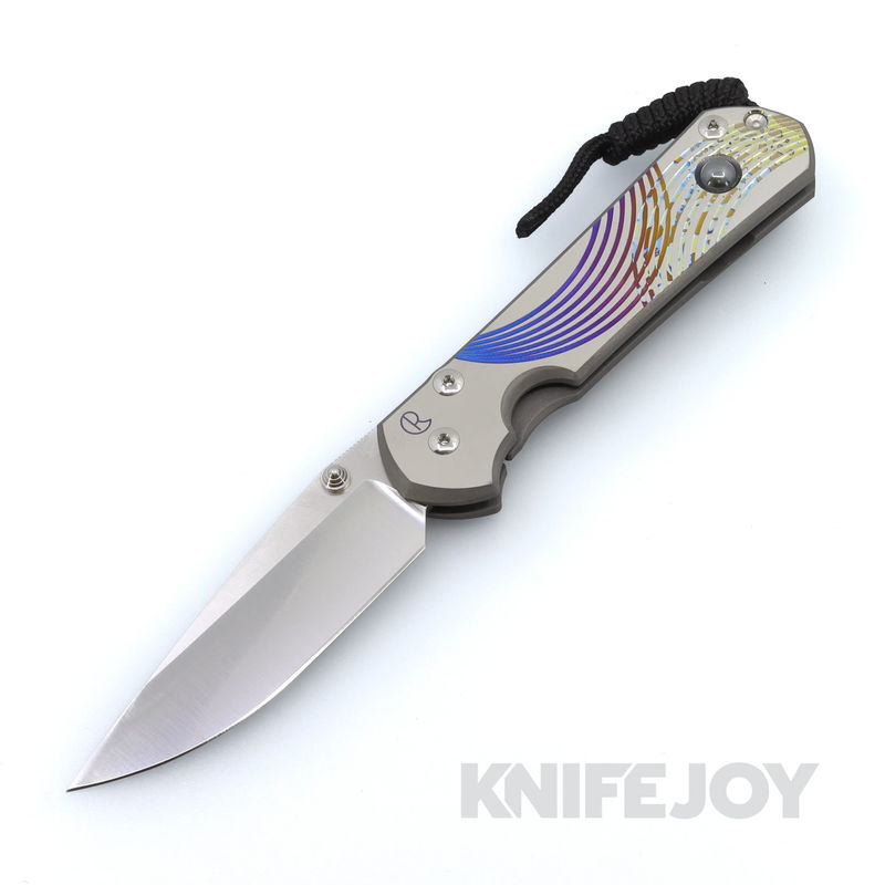 Chris Reeve Knives Large Sebenza 31 Drop Point Magnacut Blade with Unique Graphic Handles and Hematite Accent